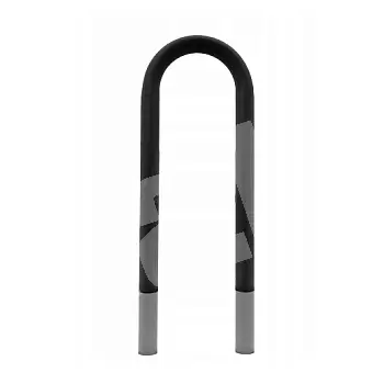 Metalinis lauko dviračių stovas iš plieno, juodos spalvos, įbetonuotas, dydis 36x80 cm