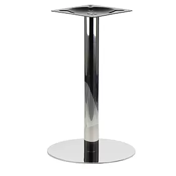 Polished stainless steel table base, base diameter 44.5 cm, height 72.5 cm