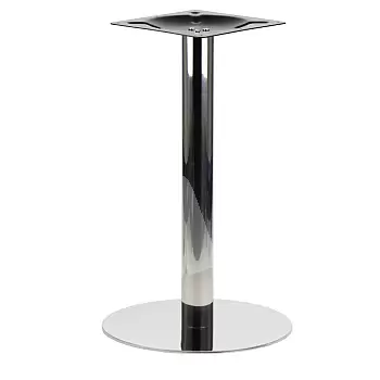 Pulēta nerūsējošā tērauda galda pamatne, pamatnes diametrs 44,5 cm, augstums 72,5 cm