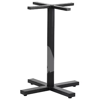 Central table base made of steel, black color, 58x58 cm, height 72.5 cm