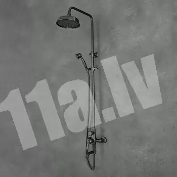 Retro style shower system, brass, height 140 cm, black color