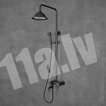 Retro style shower system, brass, black color, height 127 cm