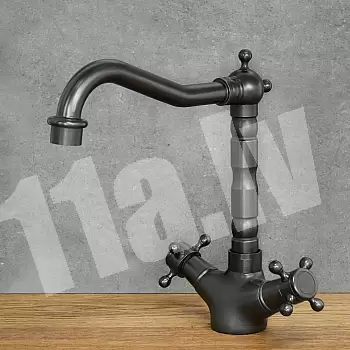 Retro style washbasin faucet made of brass, height 235 mm