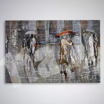 3D metal art &amp;quot;Rainy day resonance&amp;quot;, dimensions 70x120cm