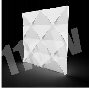 Decorative wall panels made of polystyrene Light, 60x60cm, white color, set of 12 pcs.