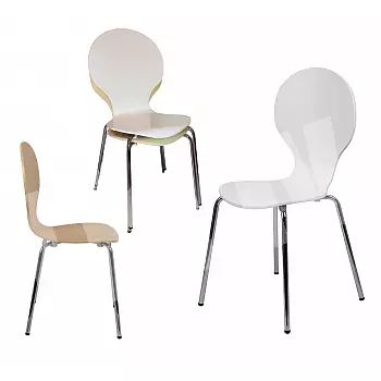 Plywood chair set Sunset (white or beech)
