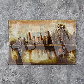 3D metāla glezna Manhetenas tilts 80x120cm