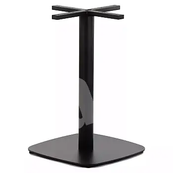 Centrālā galda pamatne izgatavota no tērauda, augstums 73 cm, apakšējās plāksnes izmēri 50x50 cm, melna krāsa, svars 16,5 kg