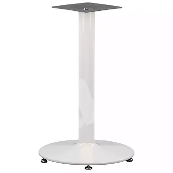 Eleganta centrālā galda pamatne no tērauda, augstums 72,5 cm, apakšējās pamatnes diametrs 57 cm, virsmām līdz diametram 80 cm, baltā krāsā
