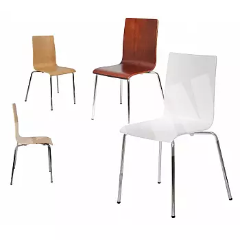 Plywood chair set D15 (white, beech or walnut)