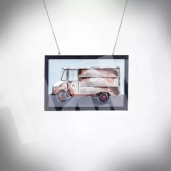 3D metallikunst, seinakaunistus, pilt - &amp;amp;quot;Tarneauto A&amp;amp;quot;, mõõdud 60x40cm