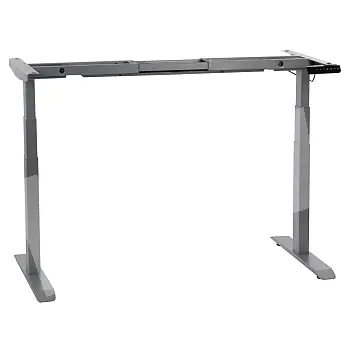 Metalinis stalo rėmas su elektra reguliuojamu aukščiu, dviem varikliais, aliuminio spalvos, aukštis 61,5-126,5 cm, ilgis 119-172 cm