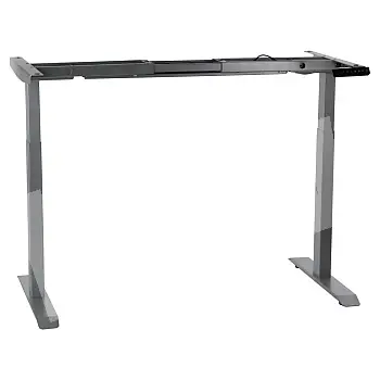 Metalinis stalo rėmas su elektriniu aukščio reguliavimu, aliuminio spalvos, du varikliai, aukštis 70,5-118 cm, ilgis 119-172 cm