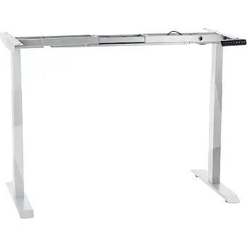 Metalinis stalo rėmas su elektriniu aukščio reguliavimu, balta spalva, du varikliai, aukštis 70,5-118 cm, ilgis 119-172 cm