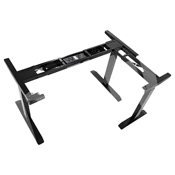 Metal table frame with electric height adjustment, adjustable height 71-119 cm, black color, three motors, length 123.5-175.5 / 88.5-135 cm