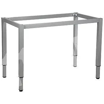 Metalinis stalo rėmas su kvadratinėmis kojomis, pilka spalva, reguliuojamas aukštis 68-83 cm, ilgis 116 cm, 136 cm, 156 cm, plotis 66 cm