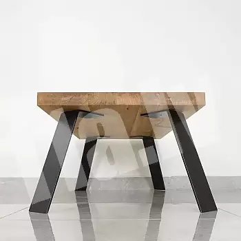 L-shape massive steel flat rod table legs, height 31 cm or 73 cm, 4 pcs set