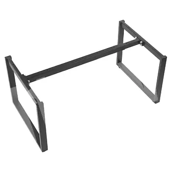 Metāla galda rāmis ar kvadrātveida kājām, melnā krāsā, augstums 42 cm, regulējams garums 80-130 cm