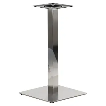 Stainless steel table leg, matte, base dimensions 40x40 cm, height 72 cm, for surfaces up to 60x60 cm