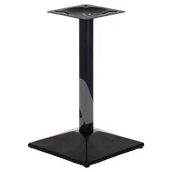 Central table leg made of metal, black color, base dimensions 50x50 cm, height 73 cm