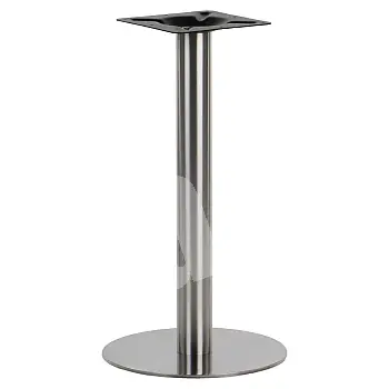 Stainless steel central table base, brushed, base diameter 39.5 cm, height 72.5 cm