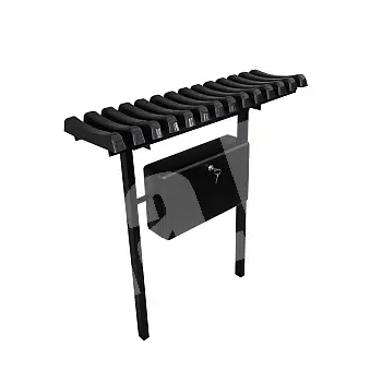 Metalinis suoliukas kapinėms su nuleidžiama sėdyne iš PVC briaunų ir rakinama dėže, plotis 80 cm
