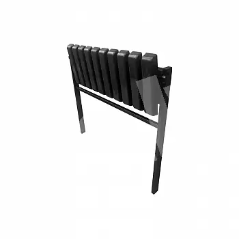 Concretable Metallic Bench for Cemetery Use with drop-down seat made of PVC flat ribs, width 82 cm