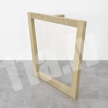 Neapstrādātas ozola galda kājas galdiem, trapecveida forma, augstums 71 cm, max platums 78,5 cm, komplektā 2 gab.