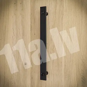 Large black steel door handle, length 35.6 cm, set of 2 pcs.
