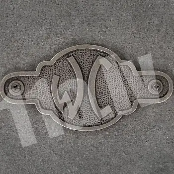 Informative cast iron sign for toilet, total dimensions 13 x 6.5 cm, set of 10 pcs.