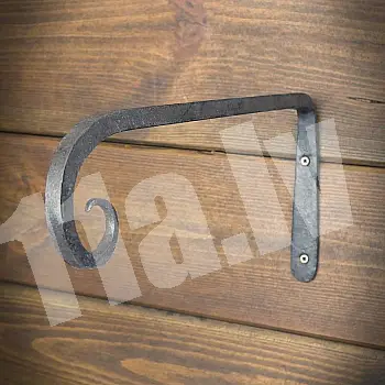 Čuguna sienas kronšteins iekaramo puķu turētājs, lampu turētājs, svečturu turētājs ar āķi, 300x160 mm, komplekts 3 gab.