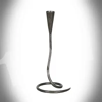 Medieval Castle-Inspired Forged Candlestick - impressive height 32 cm, width 13 cm, weight 300 grams