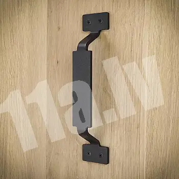 Sliding door metal handle from steel, length 22 cm, black color, set 4 pieces