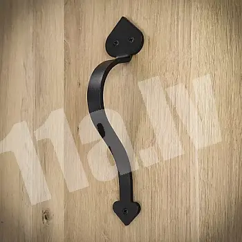 Sliding door metal pull, handle made of steel, black color, height 23.2 cm, weight 250 grams, set of 4 pieces