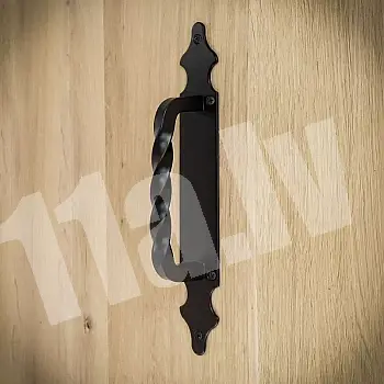 Sliding door metal handle made of steel, smooth surface, black color, set of 4 pieces, height 28 cm