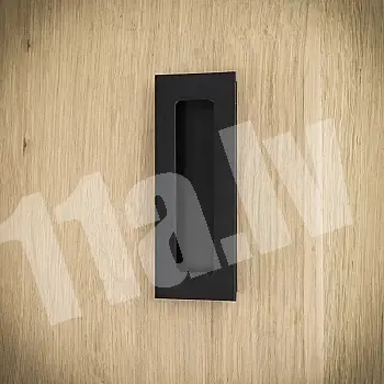 Sliding door metal pull, handle, made of steel, black color, lacquered, height 11 cm, weight 50 grams, set of 4 pieces