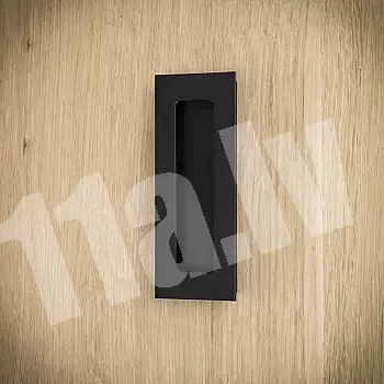 Stumdomos durys metalinis patraukimas, rankena, pagaminta iš plieno, juodos spalvos, lakuotas, aukštis 11 cm, svoris 50 gramų, rinkinys iš 4 vnt.