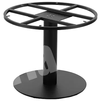 Keskne metallist lauajalg terasest, suurtele lauaplaatidele, must värv, kõrgus 72,5 cm, läbimõõt 70 cm