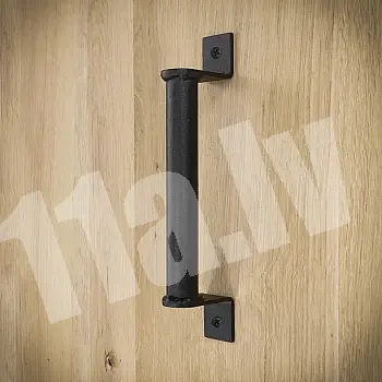 Metalinė stumdomų durų traukimo rankena iš plieno, juodos spalvos, aukštis 21,5 cm, svoris 280 gramų, rinkinyje 4 vnt.