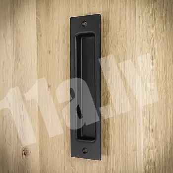 Black metal sliding door pull handle made of steel, black color, height 16.5 cm, weight 250 grams, set of 4 pcs.