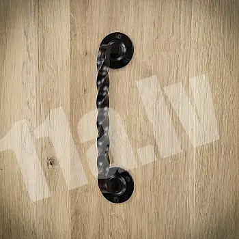 Twisted metal pull, handle for sliding doors, black color, height 24 cm, weight 450 grams, set of 4 pcs.