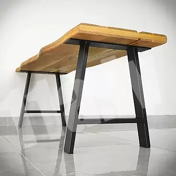Stabilios A formos stalo kojos iš plieno, skirtos žemo aukščio stalui ar suolui, aukštis 45 cm, plotis 40 cm, rinkinys iš 2 vnt.