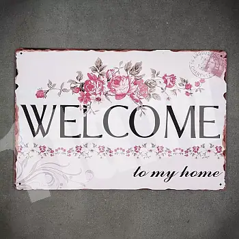 Dekoratyvinė sieninė lėkštė, WELCOME FLOWER, 30x20 cm