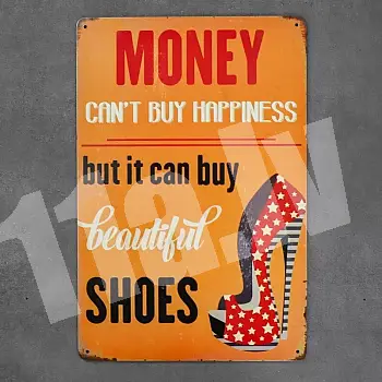 Decorative wall plaque, MONEY &amp;amp; SHOES, 30x20 cm