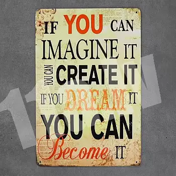 Decorative wall plaque, IF YOU CAN, 30x20 cm