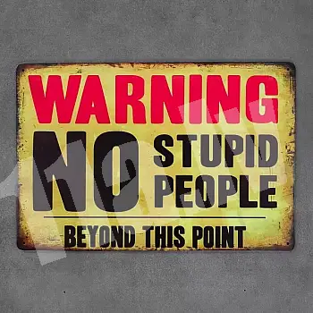 Dekoratīvā sienas plāksne, NO STUPID PPL, 30x20 cm
