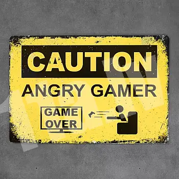Decorative wall plaque, ANGRY GAMER 1, 30x20 cm