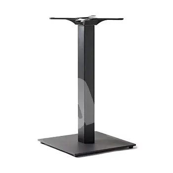 Metal central table leg table made of steel, square base, black, gray or white color, for table top up to 80x80 cm