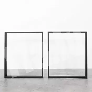 Square metal table legs Square-Light, black color, with dimensions 60x71 cm, set of 2 pcs.