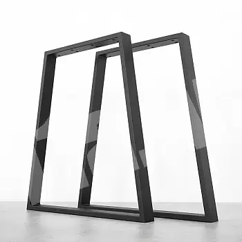 Metal table legs with trapezoid shape, made of steel, dimensions 65x71cm, set of 2 pcs.